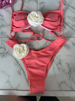 Tube Top 3D Flower Bra Briefs