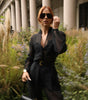 Black Mesh See-through Top & High-waisted Pants Set