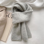 All-match Knitted Scarf For Women Pure Color Warm Keeping Small Scarf