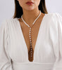 Retro Round Beads Chain Beaded Simple Tassel Long Necklace