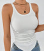 Solid Ruched Hanky Hem Tank Top