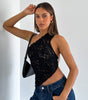 Lace Backless Asymmetrical Summer Top