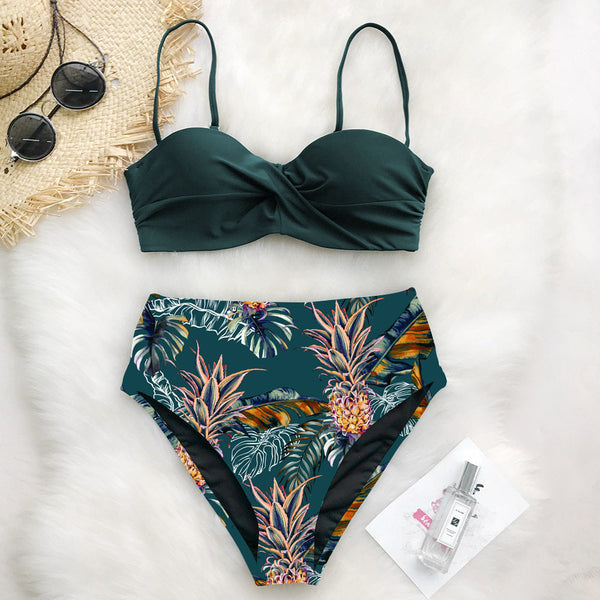 Printed bikini swimsuit