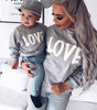 Long sleeve round neck letter LOVE parent-child sweater