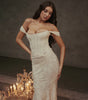 Fashion Off-neck Tube Top Stitching Hip Fishtail Dress
