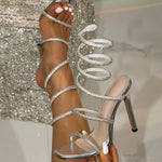 The Serpentine Glam Wrap Heels