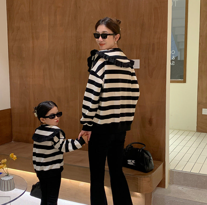 Mother & Daughter Striped Sweater Set