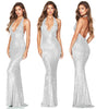 European And American Skirt Summer Women's Deep V Halter Backless Dress