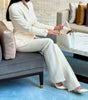 Solid Blazer & High-Waisted Pants Set