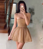 Sequined Tube Top Slimming Bow Evening Dress