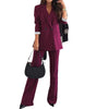 Women's Suit Lapel Leisure Commute Solid Color Two-piece Suit