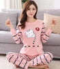 Pajamas Set Women Cute Cartoon Print Sleepwear 2 Piece Lounge Sets