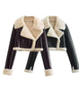 European And American Style Double-sided Loose Short Zipper Fur Integrated Jacket