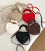 Heart-Shaped PU Leather Crossbody Bag