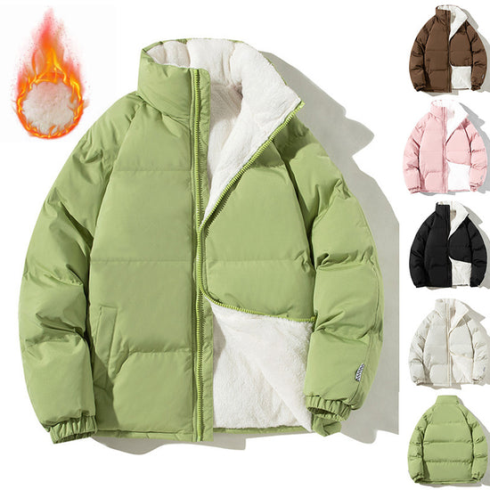 Couples Winter Plush Coat – Thick Warm Jacket with Pockets for Men & Women