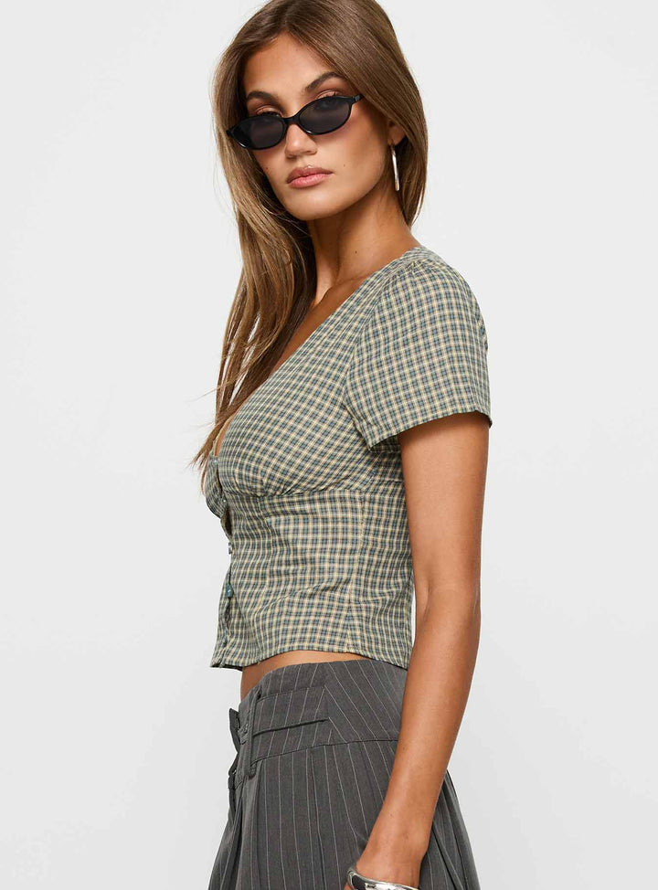 Valeria Check Blouse