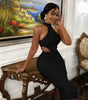 Halter Mini Dress Slim Long Evening Gown