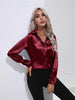 One-Button Satin Long Sleeve Shirt