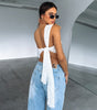Lace Backless Asymmetrical Summer Top