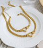 Personalized Titanium Love Necklace & Bracelet – Non-Fading Jewelry for Women