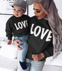 Long sleeve round neck letter LOVE parent-child sweater
