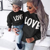 Long sleeve round neck letter LOVE parent-child sweater