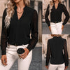 V-neck Stitching Elegant Long-sleeved Top