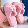 Bowknot Plush Slippers Plush Cotton Slippers