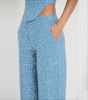Fashion Denim Sequined Tube Top Wide Leg Pants Suit