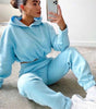 Two-Piece Tracksuit with Hoodie - Women's Casual Fitness Sportswear