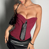 Y2K Faux-Tied Bandeau Vest for Women