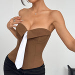 Y2K Faux-Tied Bandeau Vest for Women