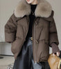 Women's Short Fur Collar Padded Winter Jacket