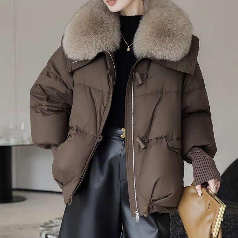 Women's Short Fur Collar Padded Winter Jacket