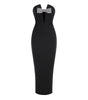 Off-shoulder Backless Super Deep V Bandeau Slim-fit Party Dress
