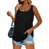 Hot Summer Sleeveless Square Collar Vest In Solid Color