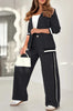 Women’s 2-Piece Suit Set – Blazer & High Waist Wide Leg Pants Office Outfit