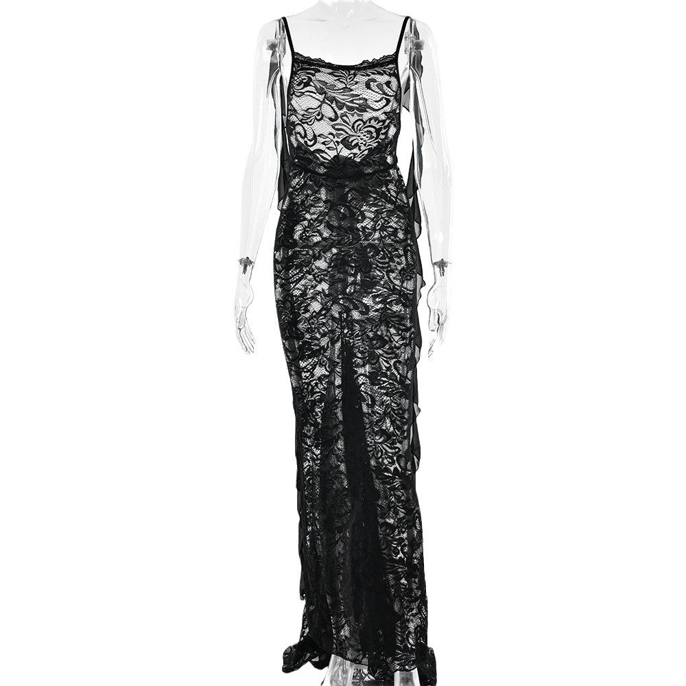 Allure | Women's Backless Slim-Fit Sling Maxi Dress