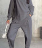 Women's Round Neck Loose And Irregular Long-sleeve Sweater Set