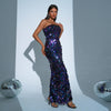 Wrapped Chest Sheath Sequined Evening Dress