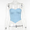 Y2K Back-Tie Denim Corset Top