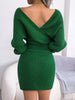 FallWinter Cross V-neck Women's Sheath Dress