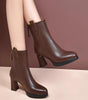 Weiche Leder High Heel Stiefel Weibliche Plus Samt Echtes Leder