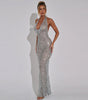 Women's Fashionable Sequins Halter Fishtail Dress