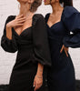 Waist bubble sleeve dress long sleeve dress