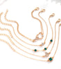 Bohemian 5 stück Grün Kristall Armbänder Schmuck Set Für Frauen Herz Armband Hochzeit Engagement Armband Mode Schmuck