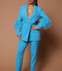 Women's Ostrich Fur Two-piece Lapel
