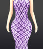 Plus Size Silver Rhinestone Evening Gown