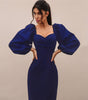 Waist bubble sleeve dress long sleeve dress