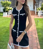 Women's Fashion Simple Buttons Sleeveless Vest Dress